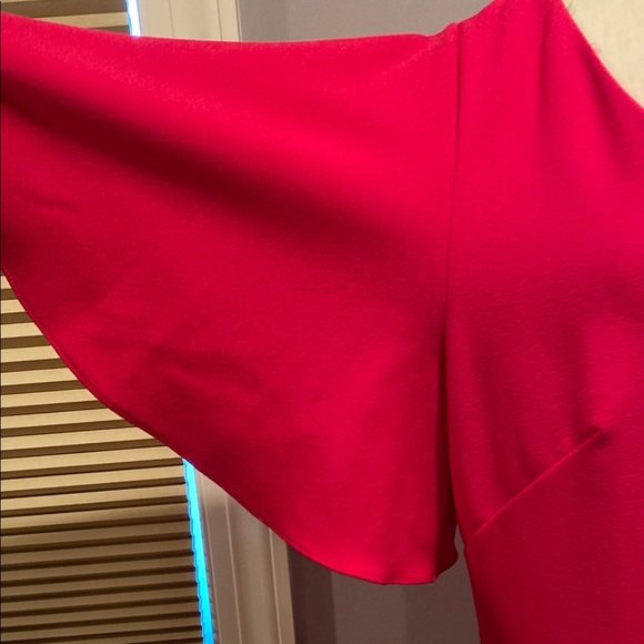 Eliza J Red V-Neck Sheath Midi Dress - Picture 4 of 10